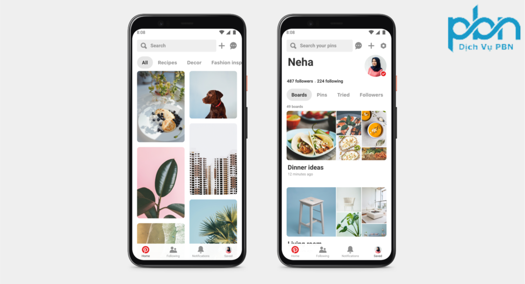 App lấy hình ảnh Pinterest - Sáng tạo và chia sẻ ý tưởng